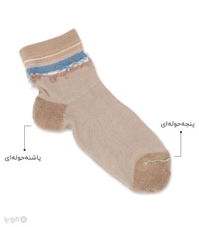 جوراب نیم ساق پاشنه و پنجه حوله‌ای Ropapa روپاپا طرح ساحل