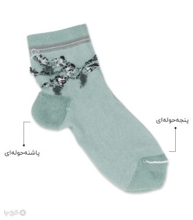 جوراب نیم ساق پاشنه و پنجه حوله‌ای Ropapa روپاپا طرح پرنده