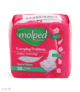 پد ‌بهداشتی روزانه نازک کتانی معطر مولپد Molped کد 1340 - بسته 20 عددی