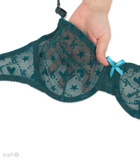 ست شورت و سوتین توری فنردار ژوبین کد 1404 طرح قلب و ستاره مخملی