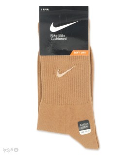 جوراب ساقدار اسپرت کش انگلیسی گلدوزی طرح Nike طیف قهوه‌ای