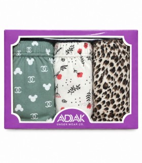 خرید پک شورت زنانه نخی Adak آداک لیفه‌ای کد 147 طرح 3 - بسته 3 عددی