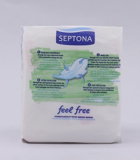 نوار بهداشتی بالدار قطر نازک کتانی Septona سپتونا Feel Free مدل Normal - بسته 10 عددی
