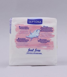 نوار بهداشتی بالدار قطر نازک کتانی Septona سپتونا Feel Free مدل Super - بسته 8 عددی