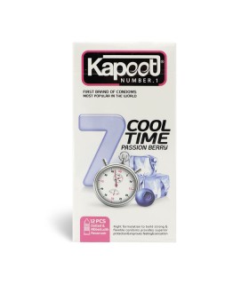 کاندوم تحریک کننده تاخیری کاپوت Kapoot مدل 7 Cool Time - بسته 12 عددی