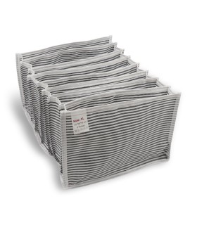 نظم دهنده کشو کد 330 طرح راه راه ابعاد 11×17×38 سانتی متر سایز S خاکستری سفید - 11 جیب